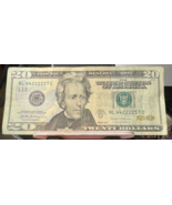 2017 $20 Dollar Bill Fancy Serial Number QUAD 2&#39;s - $902.08 MXN