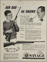 1951 Print Ad Savage Stevens Model 15 .22 Rifles Happy Boy,Dad Chicopee ... - $12.07