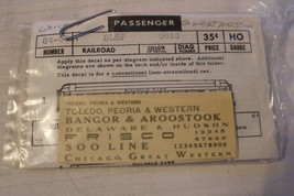 HO Scale Walthers, SL-SF, Frisco, Soo, B&amp;A Passenger Car Decal Set Gold ... - $15.00
