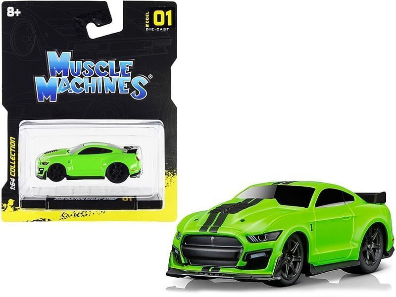 2020 Ford Mustang Shelby GT500 Bright Green with Black Stripes 1/64 Diecast Mod - $16.95