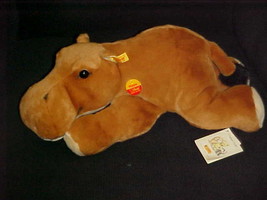 17" Steiff Hippie Hippopotamus Lying Plush Toy Tags Number 085451 From 2003  - $98.99