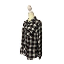 Rails Black White Red Plaid Button Down Long Sleeve Shirt Size S - £26.30 GBP