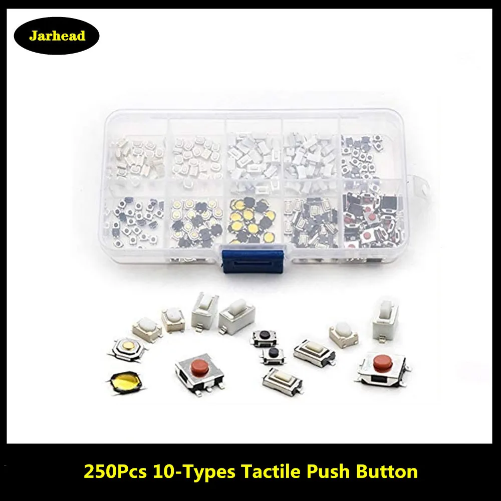 House Home 250Pcs 10-Types Tactile Push Aon Switch Car Remote Control Keys Aon T - £19.69 GBP