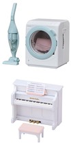 Two Sylvanian Families Toys – Washing Machine with Vacuum Cleaner and Piano - £15.61 GBP