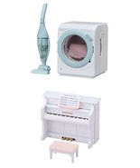 Two Sylvanian Families Toys – Washing Machine with Vacuum Cleaner and Piano - £15.52 GBP