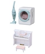 Two Sylvanian Families Toys – Washing Machine with Vacuum Cleaner and Piano - $19.79