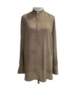 Polo Ralph Lauren Womens Tunic Top Brown Plaid Long Sleeve Mock Neck Blo... - £17.82 GBP