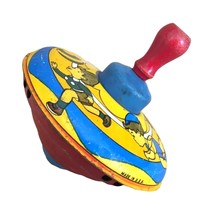 Antique spinning Tin Toy Top Bryan Ohio Art Co Usa 1950s - £62.92 GBP