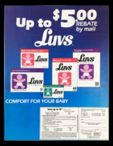 1984 Luvs Disposable Diaper Circular Coupon Advertisement - £14.85 GBP