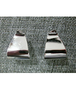 Vtg Avon POLISHED RIBBONS Wide Bottom Clip on Earrings 1977 Silver Tone ... - £7.86 GBP