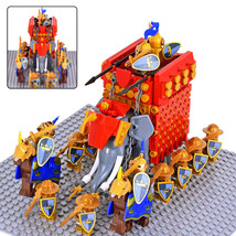 Medieval Blue Crown Knights Legion Army with War Elephant Minifigures Set B - £36.62 GBP