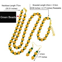 Anniyo 77cm Beads Necklace and 23cm Ball Bracelets Earrings for Women African Go - £27.07 GBP