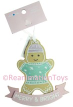 Mrs. Claus Bakery Retro Pink Gingerbread Man Merry Bright Christmas Ornament New - £19.97 GBP