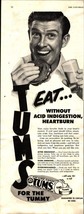 Tums For The Tummy Print Ad 1950&#39;s Black White Let&#39;s Eat Like Candy Advertising - £21.51 GBP