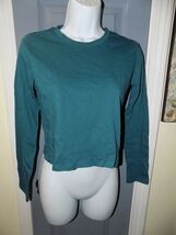 Wild Fable Cropped LS Shirt Botanical Blue Size XS Women's NEW - $18.00