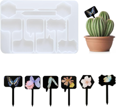 Plant Labels Resin Silicone Molds Gardening Tags Casting Moulds for DIY Potte - £14.06 GBP