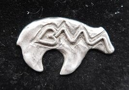 Vtg Southwestern Silver Tone Heartline Bear Brooch Lapel Pin Native Amer... - $19.99