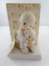 Precious Moments Figurine 5200 Bear Ye One Another's Burdens Boy Teddy Bear NEW - $25.97
