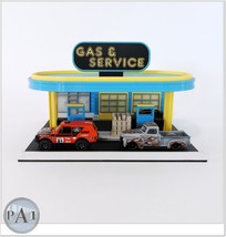 Grey 1/64 Scale Gast Station KIT Compatible with Hot wheels and Matchbox... - $46.75