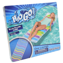 Bestway H2O Go Float Deluxe Relaxing Lounge Inflatable Pool Beach Colorful  - £18.35 GBP