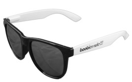 Boobies Rule Black &amp; Yellow Mango White Sunglasses w Mirrored Lens Boobs... - $237.44 MXN
