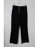 House of Harlow 1960 Black Pants Size 8 Brown Button Wide Leg High Waist... - £39.22 GBP