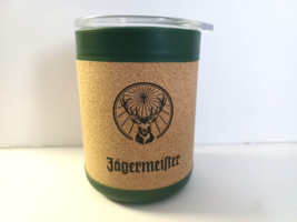 Green Jagermeister Insulated Cup W/ Lid and Cork Surround Jager Mug Stag... - $9.49