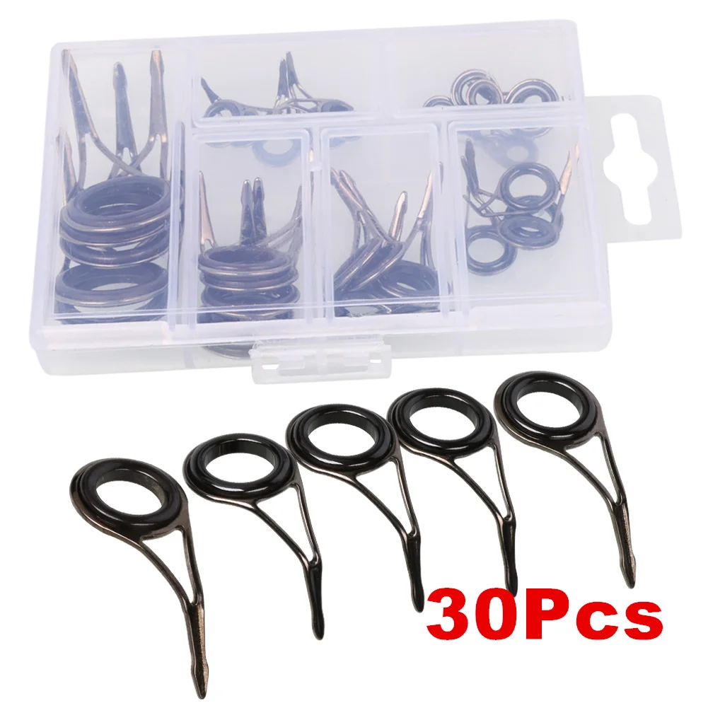 Fishing Rod Guides Tip Set Repair Kit DIY Eye  Stainless Steel Frames Tips Top F - $39.08