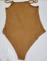 Women's Large Spaghetti Strap Cognac Bodysuit - Wild Fable image 3