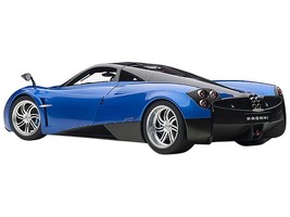 Pagani Huayra Metallic Blue with Black Top and Silver Wheels 1/12 Model ... - $521.33
