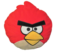16&quot; Angry Birds Round Pillow Plush Stuffed Animal Large Red Character Head Toy - £17.98 GBP