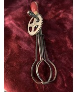 A&amp;J 1/Red Wood &amp; 2/All Metal Handle Hand Mixer Eggbeater - $34.71 CAD
