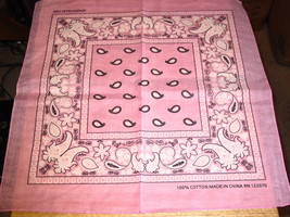 BANDANNA HANDKERCHIEF LIGHT PINK  SET OF 3 - £5.92 GBP