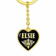 Elsie v02 - Heart Pendant Luxury Keychain 18K Yellow Gold Finish - £35.37 GBP