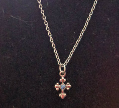 Vintage Gothic Styled Cross Necklace with Blue Gemstone - £31.79 GBP