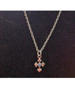 Vintage Gothic Styled Cross Necklace with Blue Gemstone - $54.47 CAD