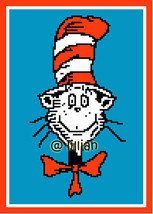 New Dr Seuss Cat In The Hat Potrait Counted Cross Stitch Pattern Chart - £3.12 GBP