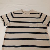 Free Assembly MKN0024 Men's Tan & Black Stripes Cotton Short Sleeve T-Shirt L image 7