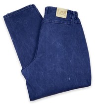Vtg Lee High Waist Mom Jeans USA Made Stretch Dark Wash Relaxed Sz 16 Petite - £16.28 GBP