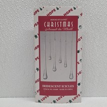 Vintage Christmas Set 6 Glass Iridescent Icicle Ornaments House of Lloyd - $27.64 CAD