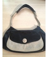 Sabina New York Women&#39;s Handbag Black And Bone Leather Handbag - $545.68 MXN