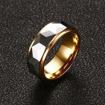 100% Tungsten Carbide Multi-Faceted Prism Ring for Men Wedding Band 8MM Cool Men - £17.92 GBP
