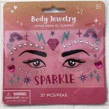 Amscan Sparkle Face Body Jewelry 27 Pcs Stickers Fun Kids Girls Party Decoration - £5.55 GBP