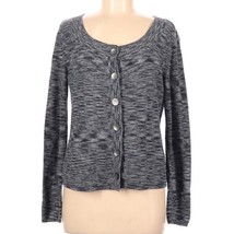 J. Jill Linen Blend Heathered Gray Cardigan Womens Size Medium Button Front - $216.71 MXN