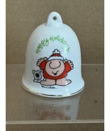 Vintage ZIGGY Happy Holidays Tom Wilson Ceramic Bell 3.5” Christmas Orna... - $15.00