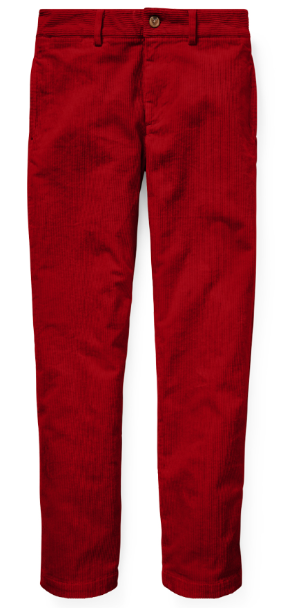 Ralph Lauren Park Avenue Red Slim-Fit Stretch Corduroy Pants - Boys Red Size 18 - $39.59