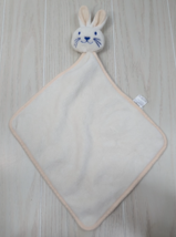 Baby Magic cream off white plush bunny rabbit security blanket lovey blu... - $6.92
