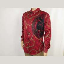 Mens PLATINI Sports Shirt With Rhine Stones Medallion Chain Design RHL8179 Wine image 4