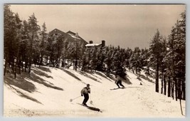 Skiing Franconia Notch NH Start of Cannon Mountain Trail RPPC Postcard A22 - £7.80 GBP