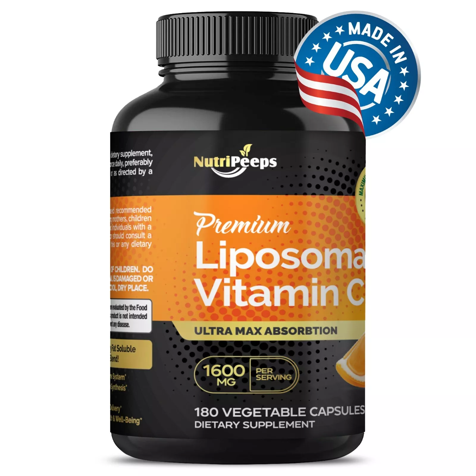 NutriPeeps Liposomal Vitamin C 1600mg -180 Capsules Immune System Supple... - $49.98